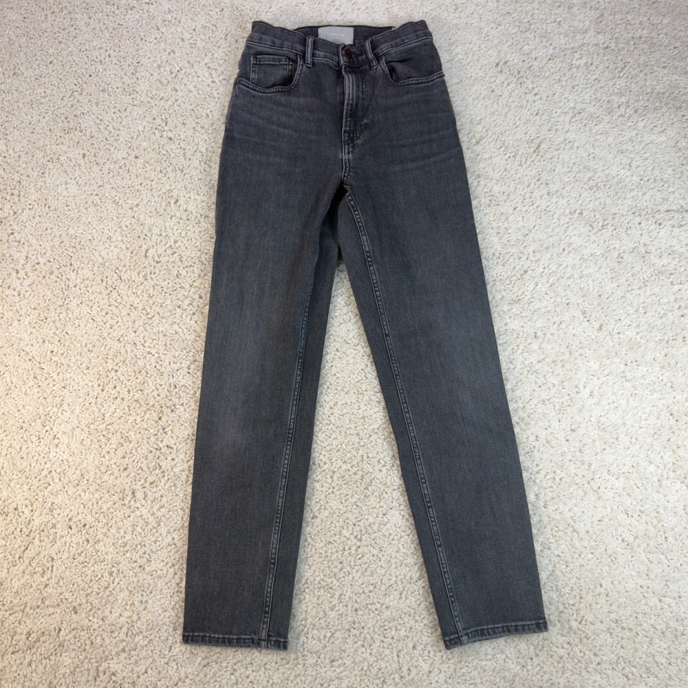 Everlane The Cheeky Jean Women 25 Black High Rise Straight Leg Denim Pants